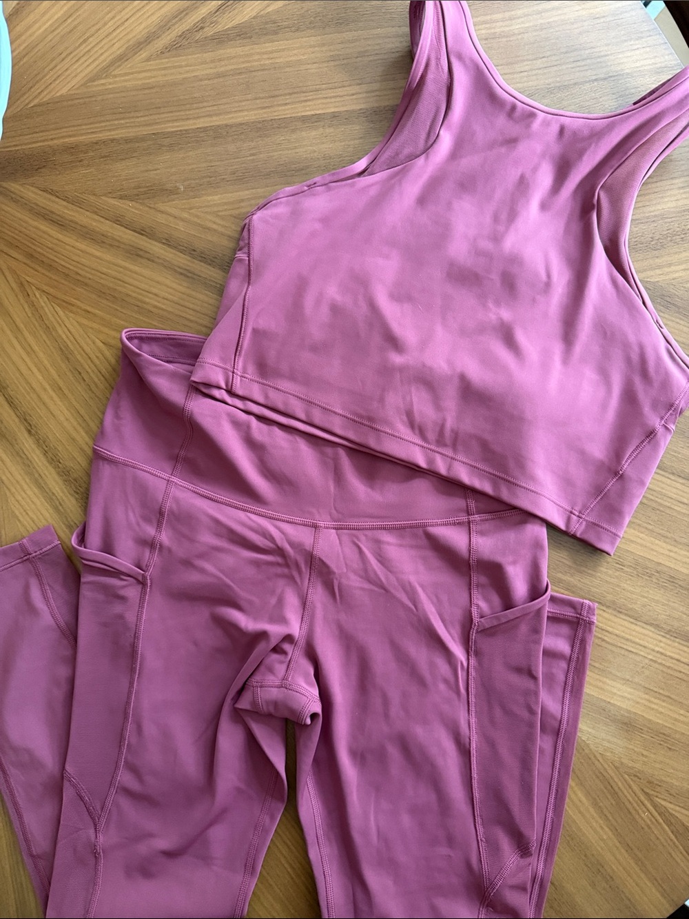 Athleta Two-Piece Active Set in Mauve Pink